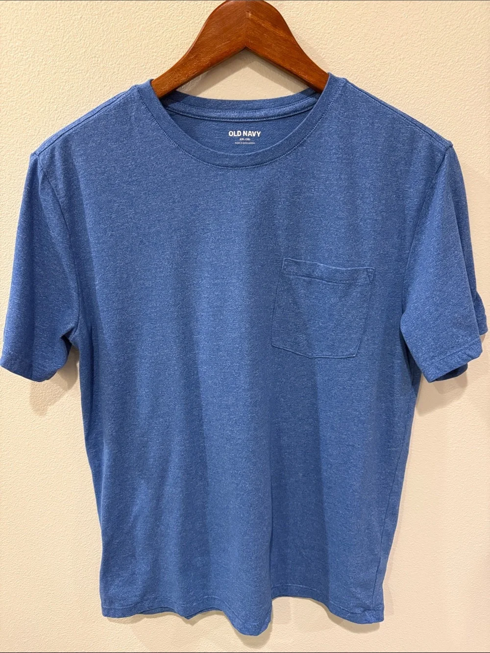 Old Navy Boys Heathered Blue Crew Neck Pocket Tee